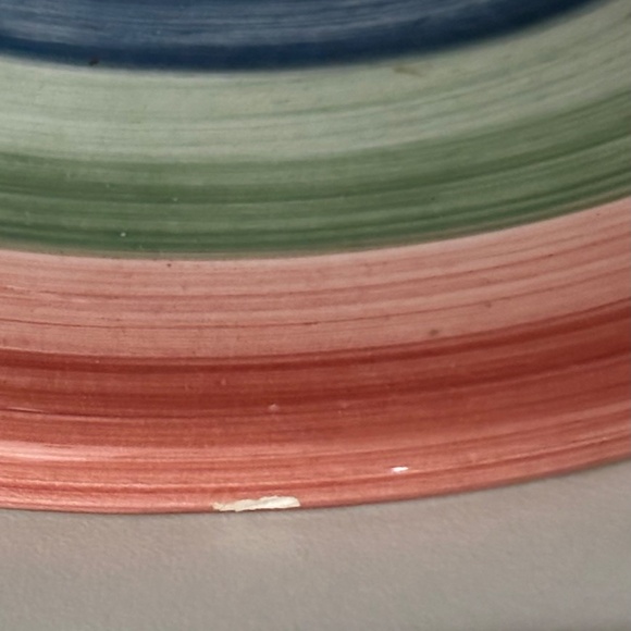 Tabletops Unlimited ROTUNDA Hand Painted COLORFUL FRLG Footed Fruit Bowl - Picture 11 of 12